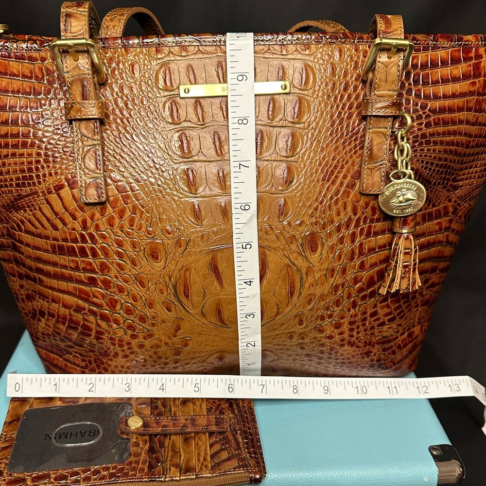Brahmin Asher Tote & Card Wallet in Pecan Melbourne - Picture 14 of 15